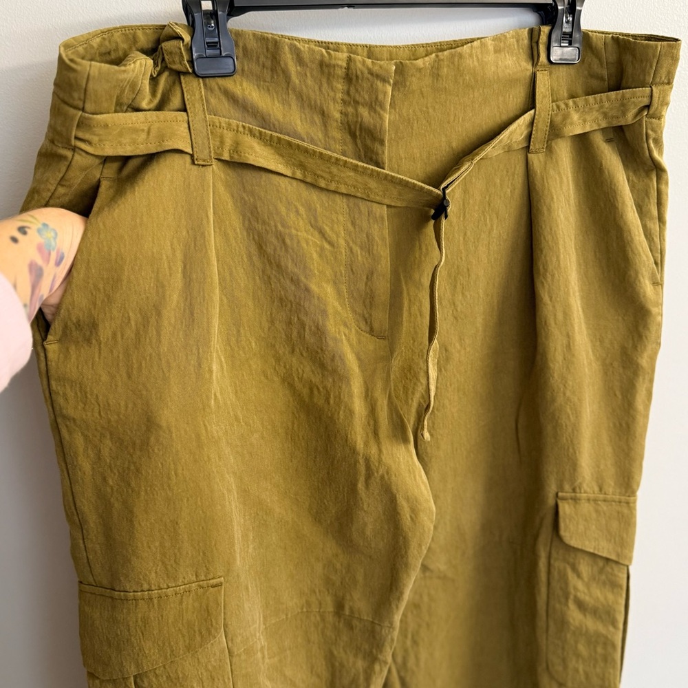 Rag & Bone Tilda Belted Cargo Pant Olive Green Sz 10 Gorpcore Earthy Rustic - Picture 4 of 15